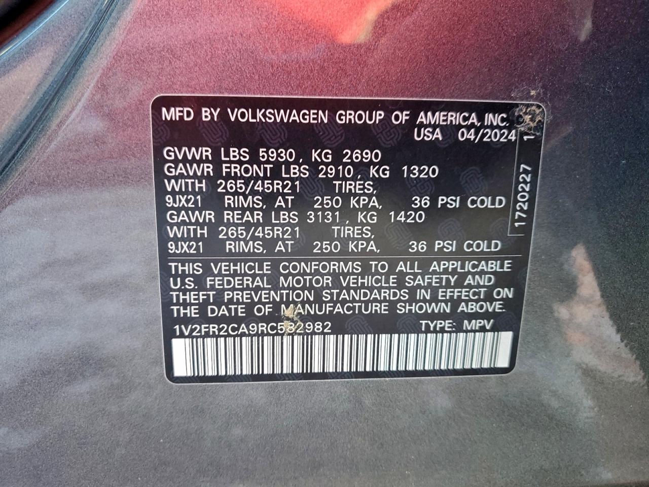 2024 VOLKSWAGEN ATLAS SEL PREMIUM R-LINE photo 13