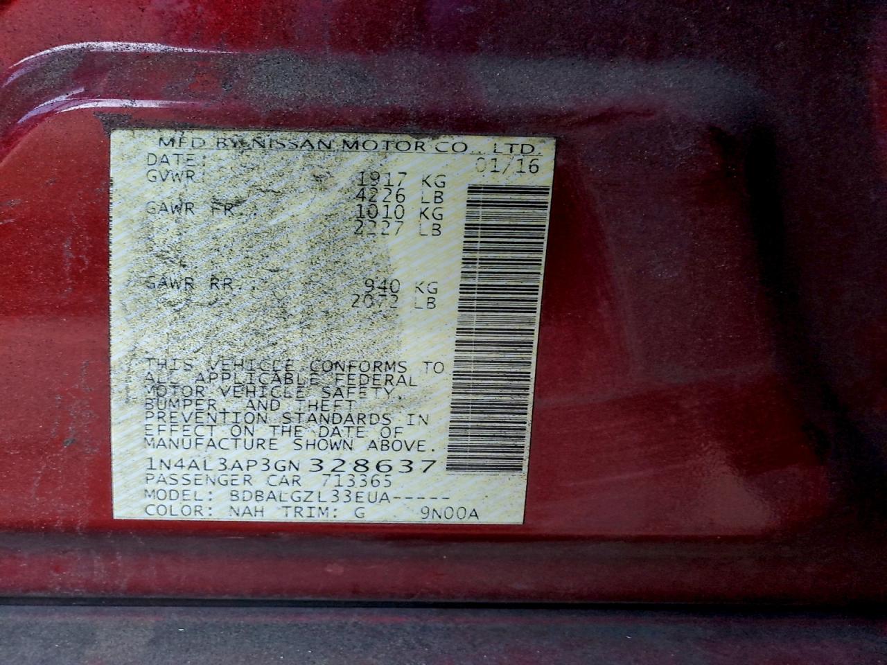 2016 NISSAN ALTIMA 2.5 photo 23