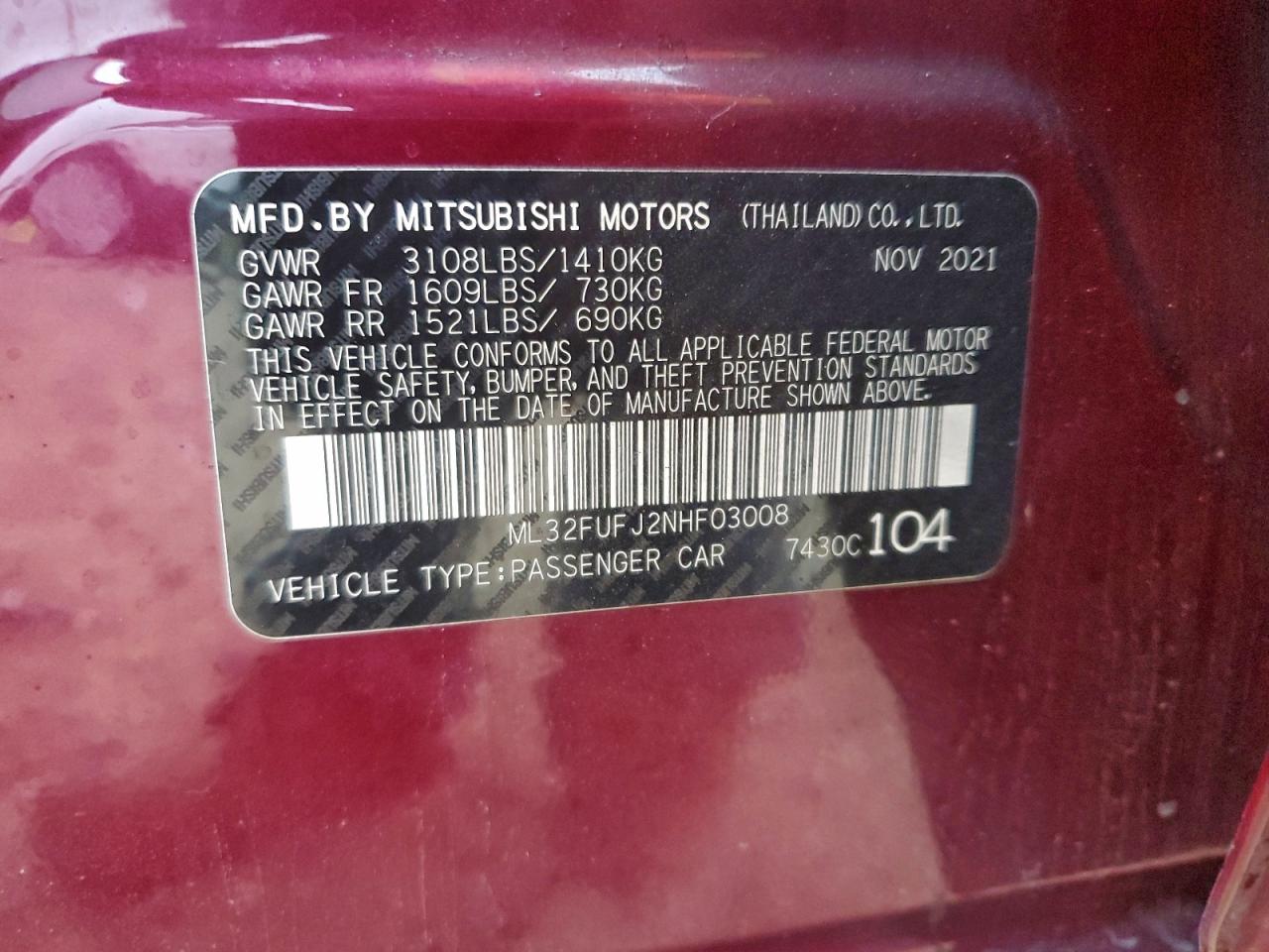 2022 MITSUBISHI MIRAGE G4 ES photo 23