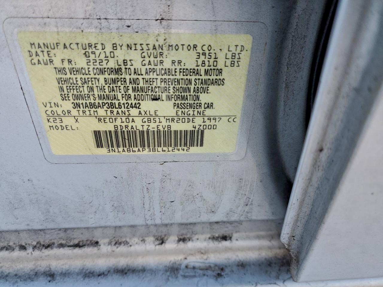 2011 NISSAN SENTRA 2.0 photo 12