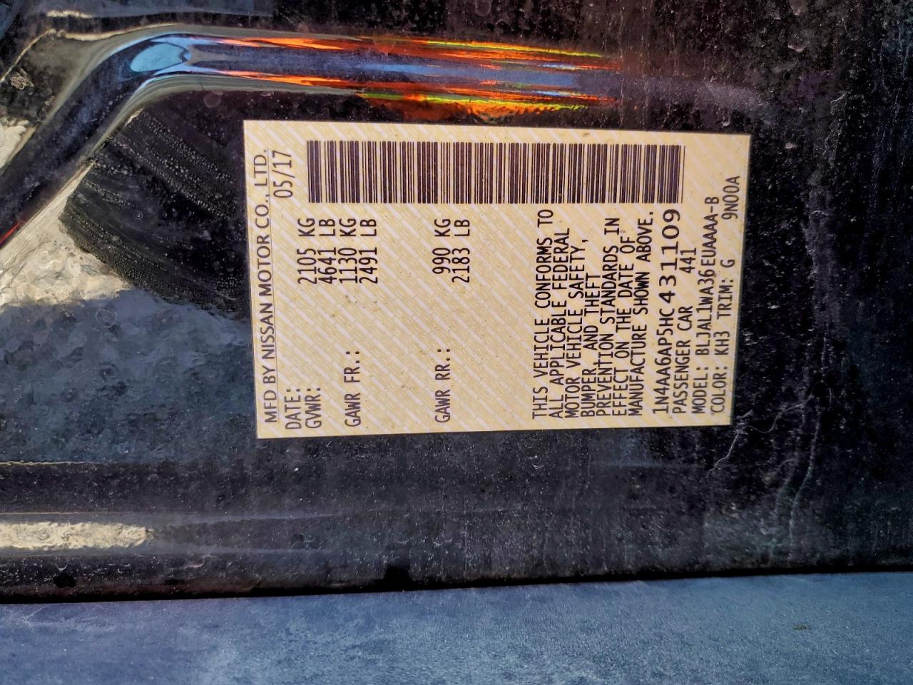 2017 NISSAN MAXIMA 3.5S photo 12