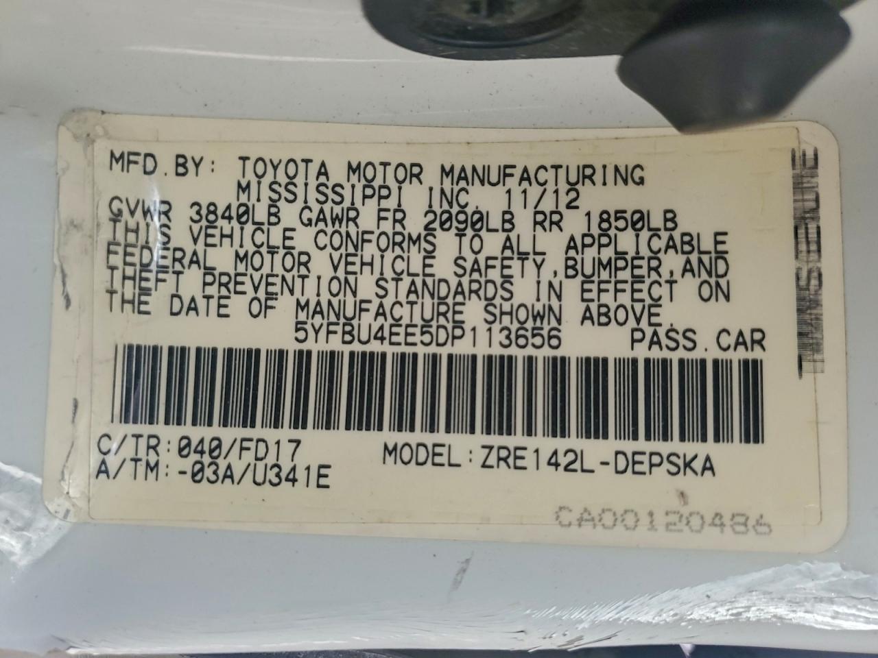 2013 TOYOTA COROLLA BASE photo 13