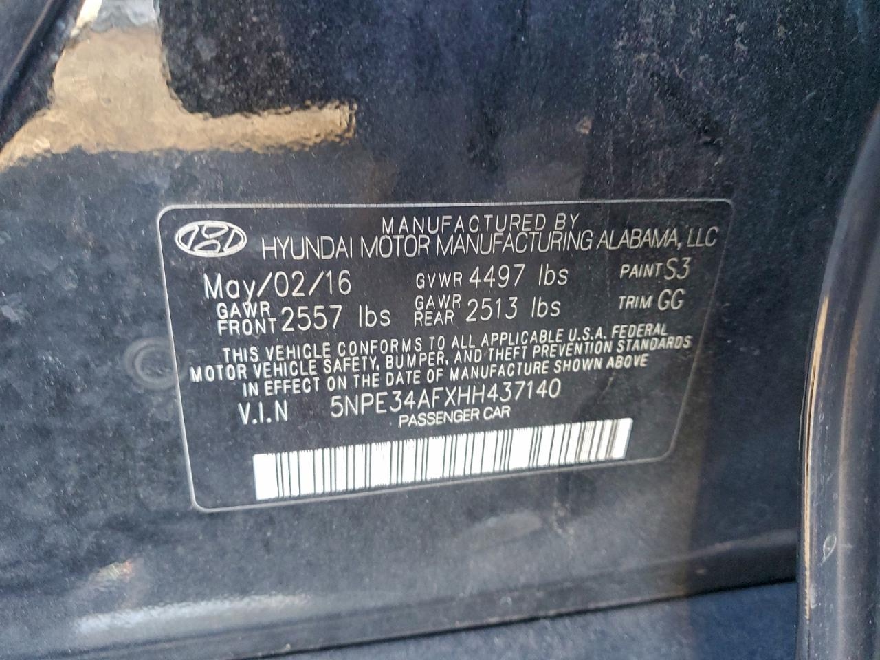 2017 HYUNDAI SONATA SPORT photo 12