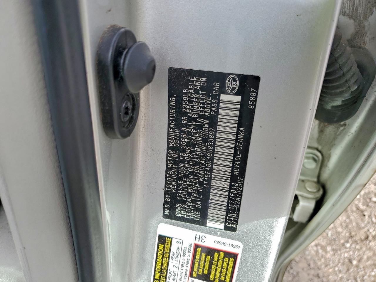 2009 TOYOTA CAMRY BASE photo 12