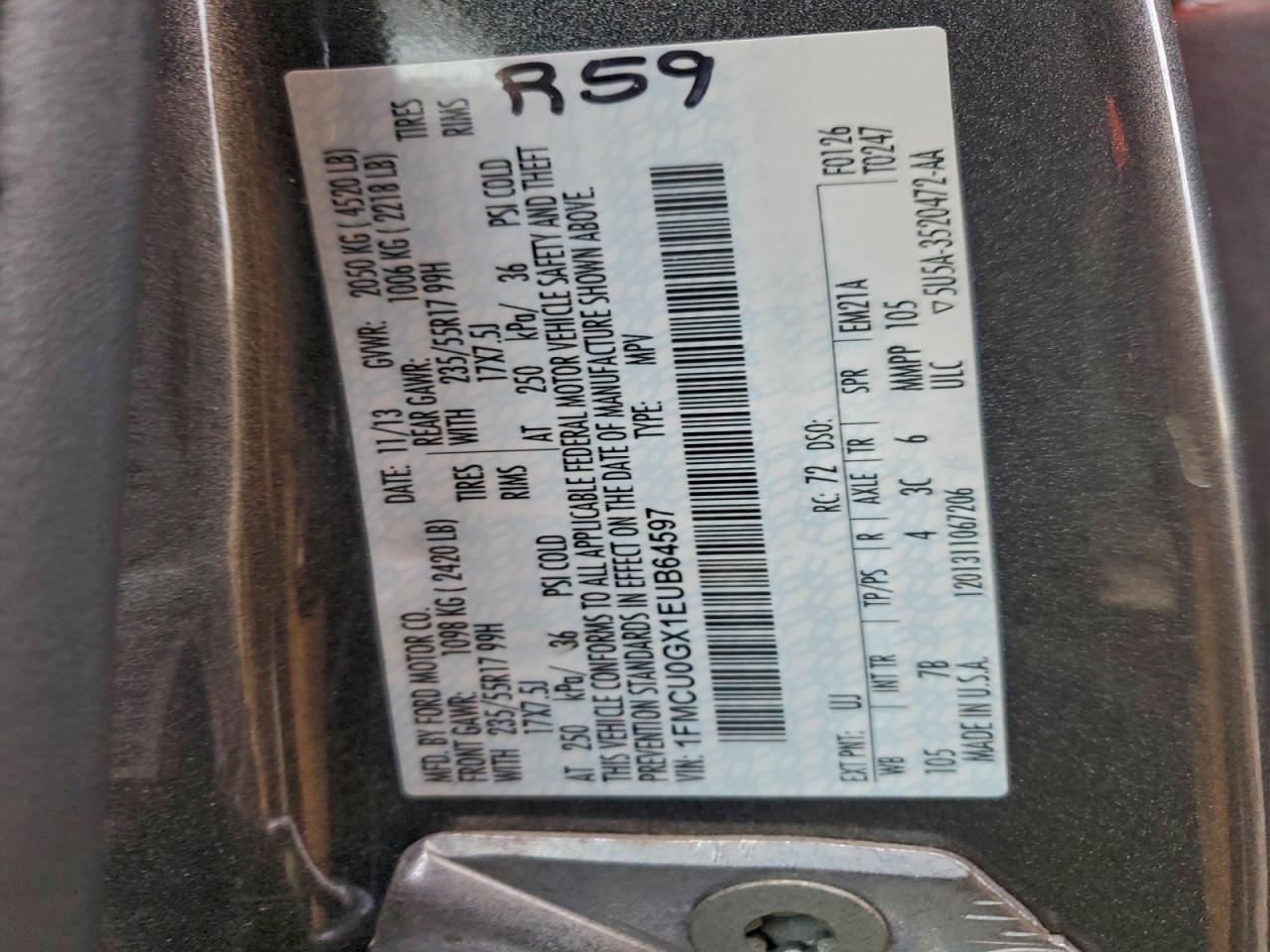 2014 FORD ESCAPE SE photo 14