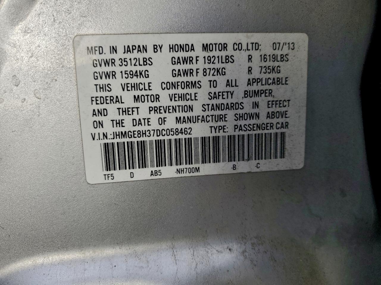 2013 HONDA FIT photo 13