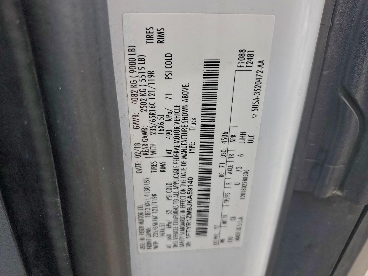 2018 FORD TRANSIT T-250 photo 25