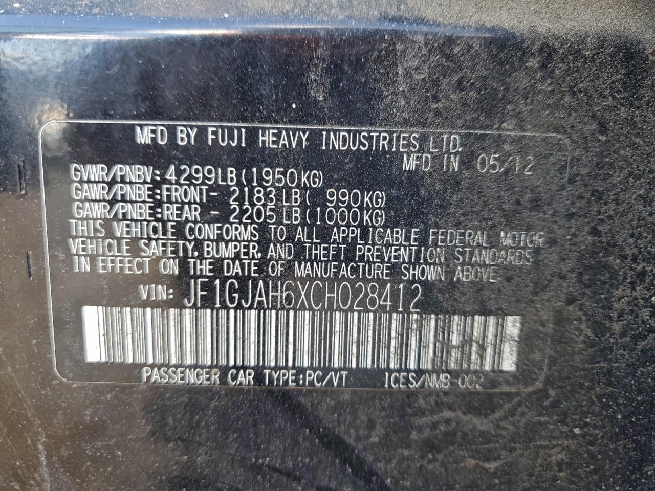 2012 SUBARU IMPREZA LIMITED photo 23