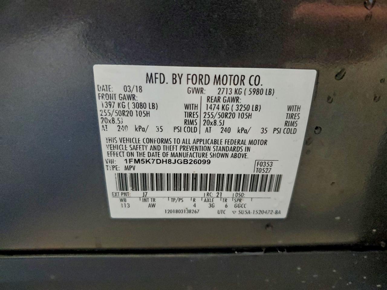 2018 FORD EXPLORER XLT photo 14