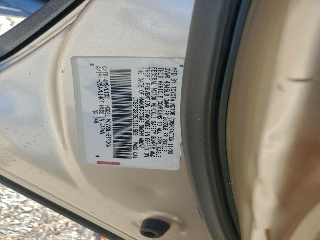 2001 LEXUS ES 300 photo 12