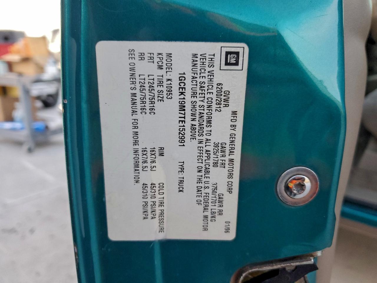 1996 CHEVROLET GMT-400 K1500 photo 12