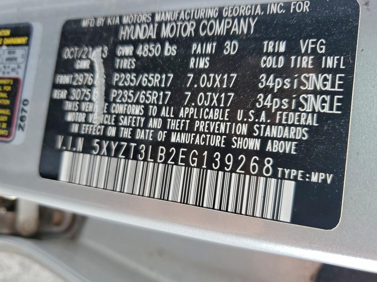 2014 HYUNDAI SANTA FE SPORT 2.4L photo 13