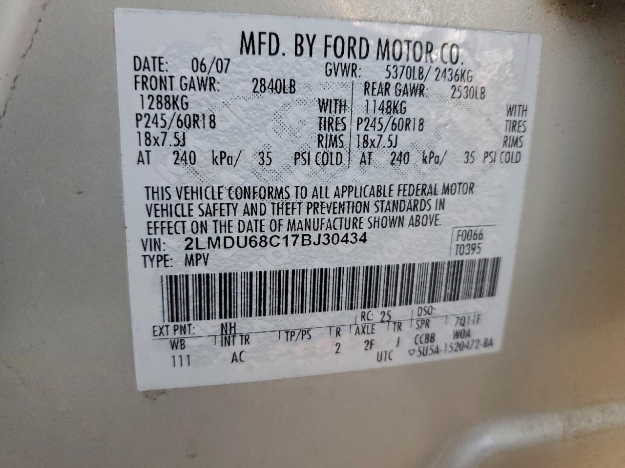 2007 LINCOLN MKX photo 13