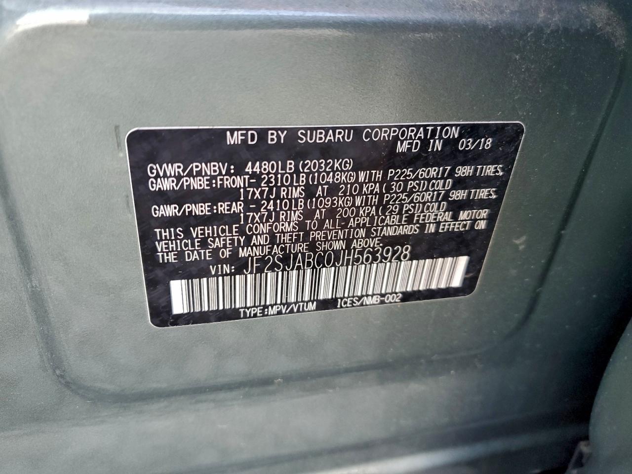 2018 SUBARU FORESTER 2.5I photo 13