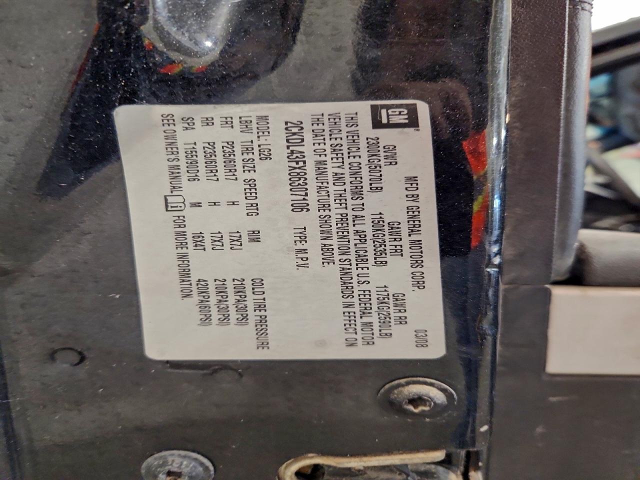 2008 PONTIAC TORRENT photo 13