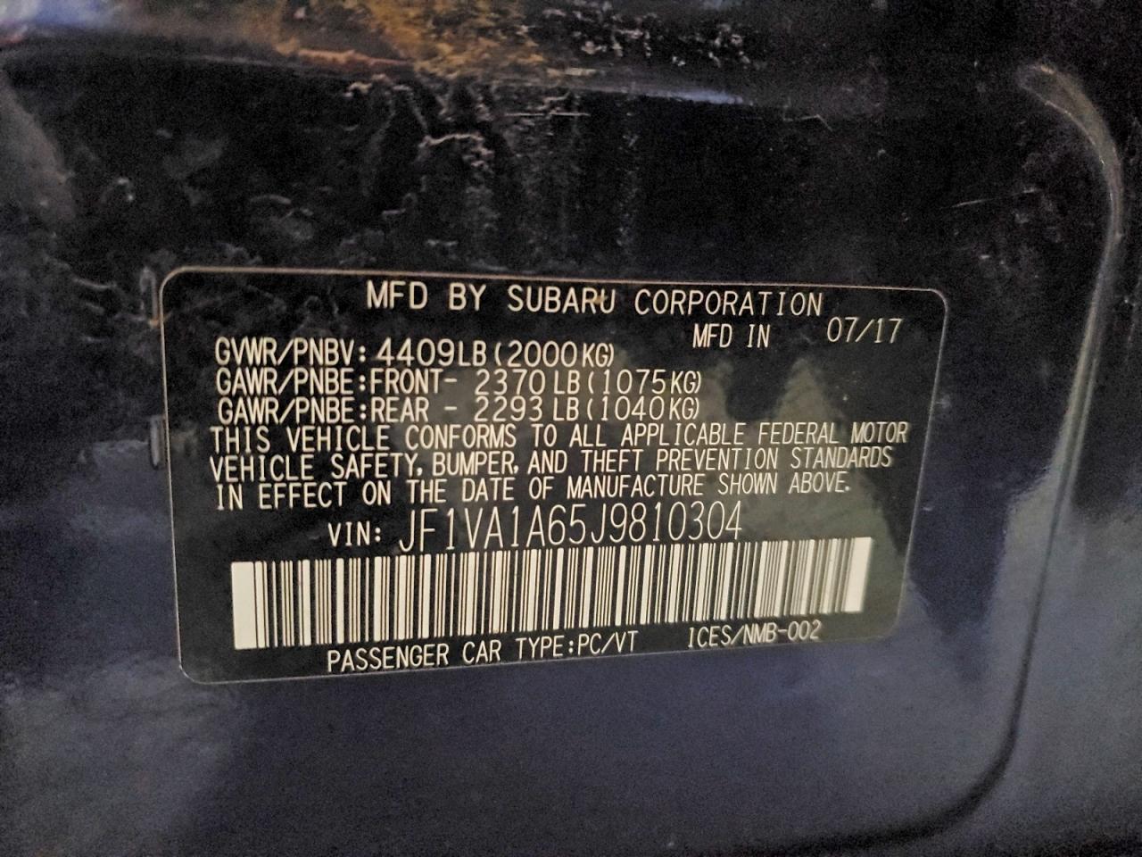 2018 SUBARU WRX photo 12
