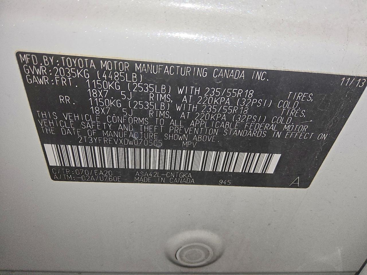 2013 TOYOTA RAV4 LIMITED photo 13