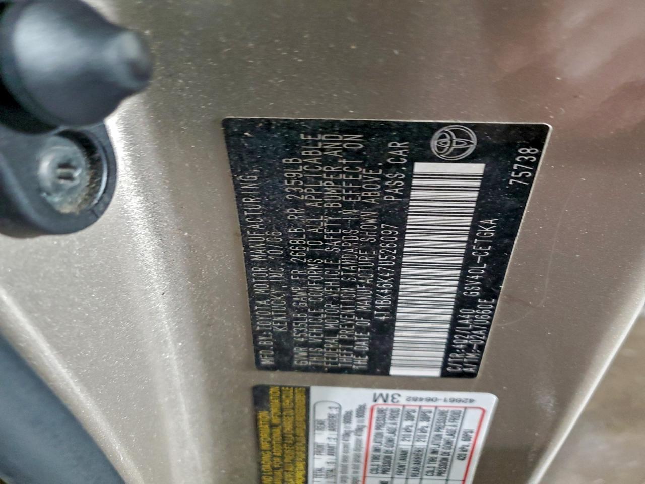 2007 TOYOTA CAMRY LE photo 12