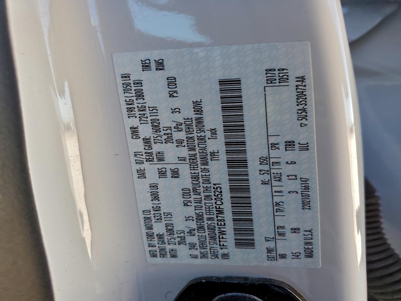 2021 FORD F150 SUPERCREW photo 13