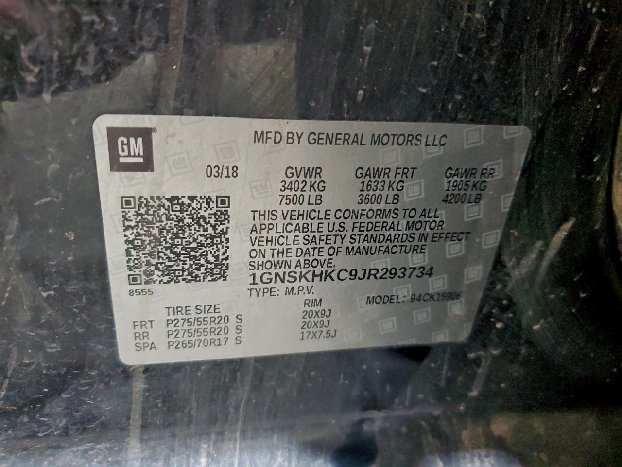 2018 CHEVROLET SUBURBAN K1500 LT photo 13