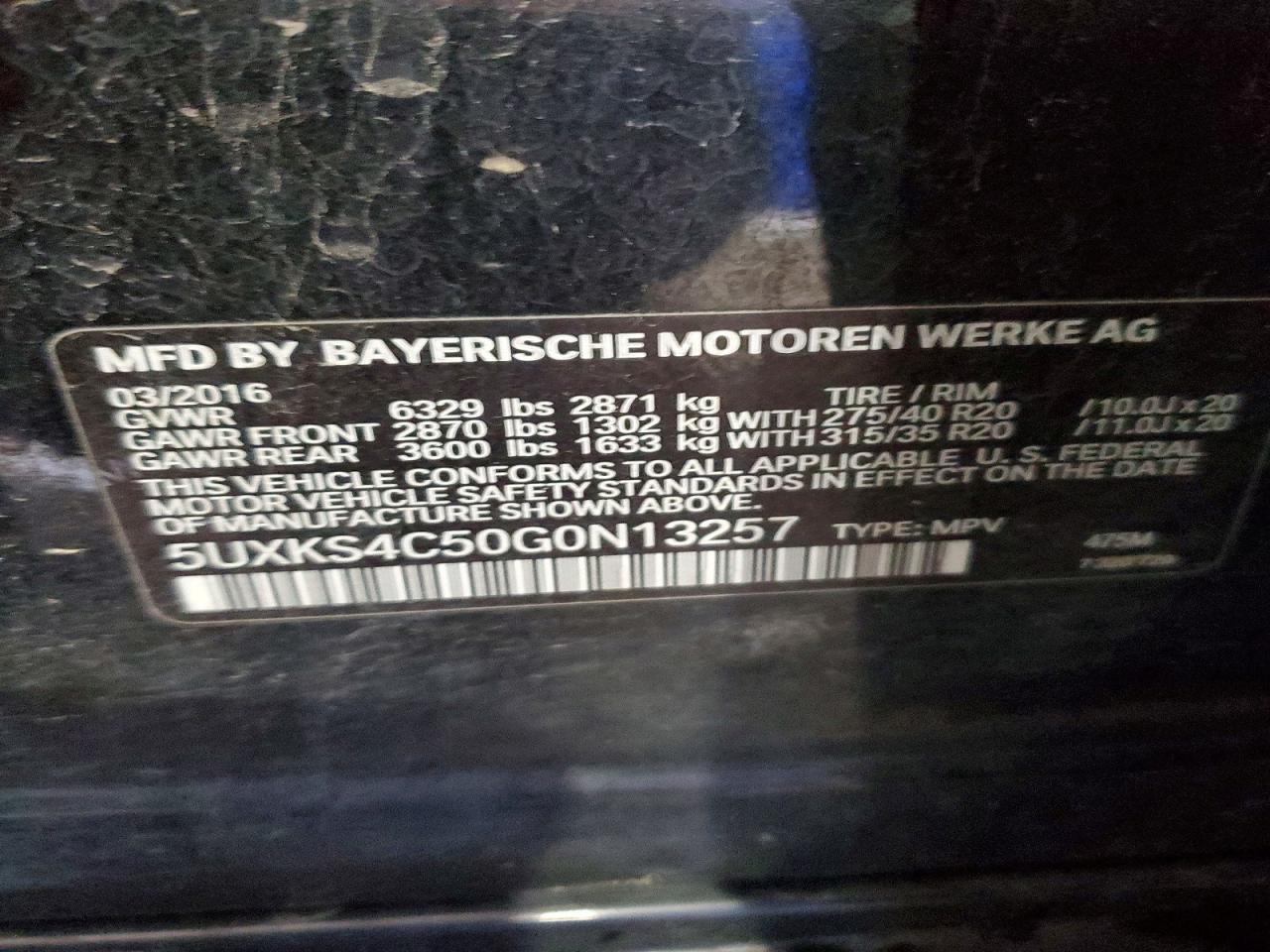 2016 BMW X5 XDRIVE35D photo 13