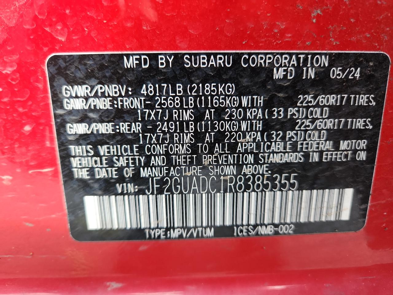 2024 SUBARU CROSSTREK PREMIUM photo 14