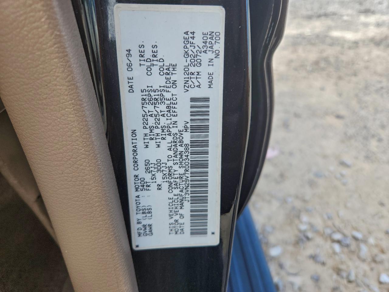 1994 TOYOTA 4RUNNER VN29 SR5 photo 13