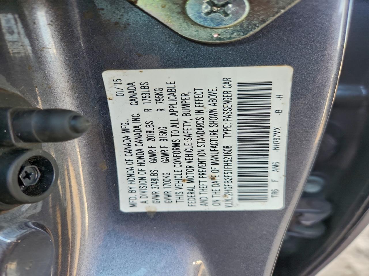 2015 HONDA CIVIC LX photo 12