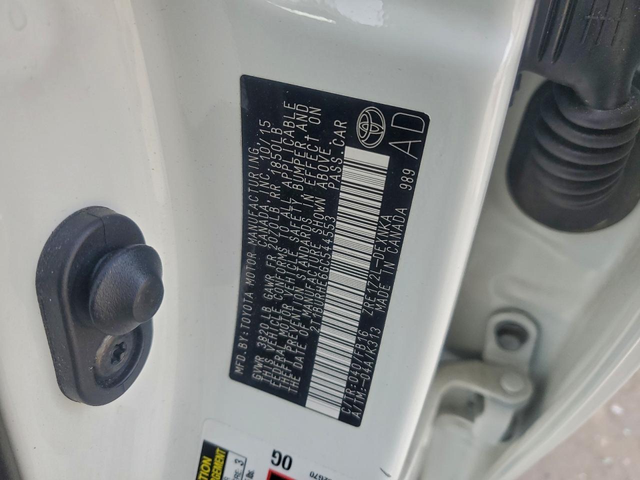 2016 TOYOTA COROLLA L photo 12