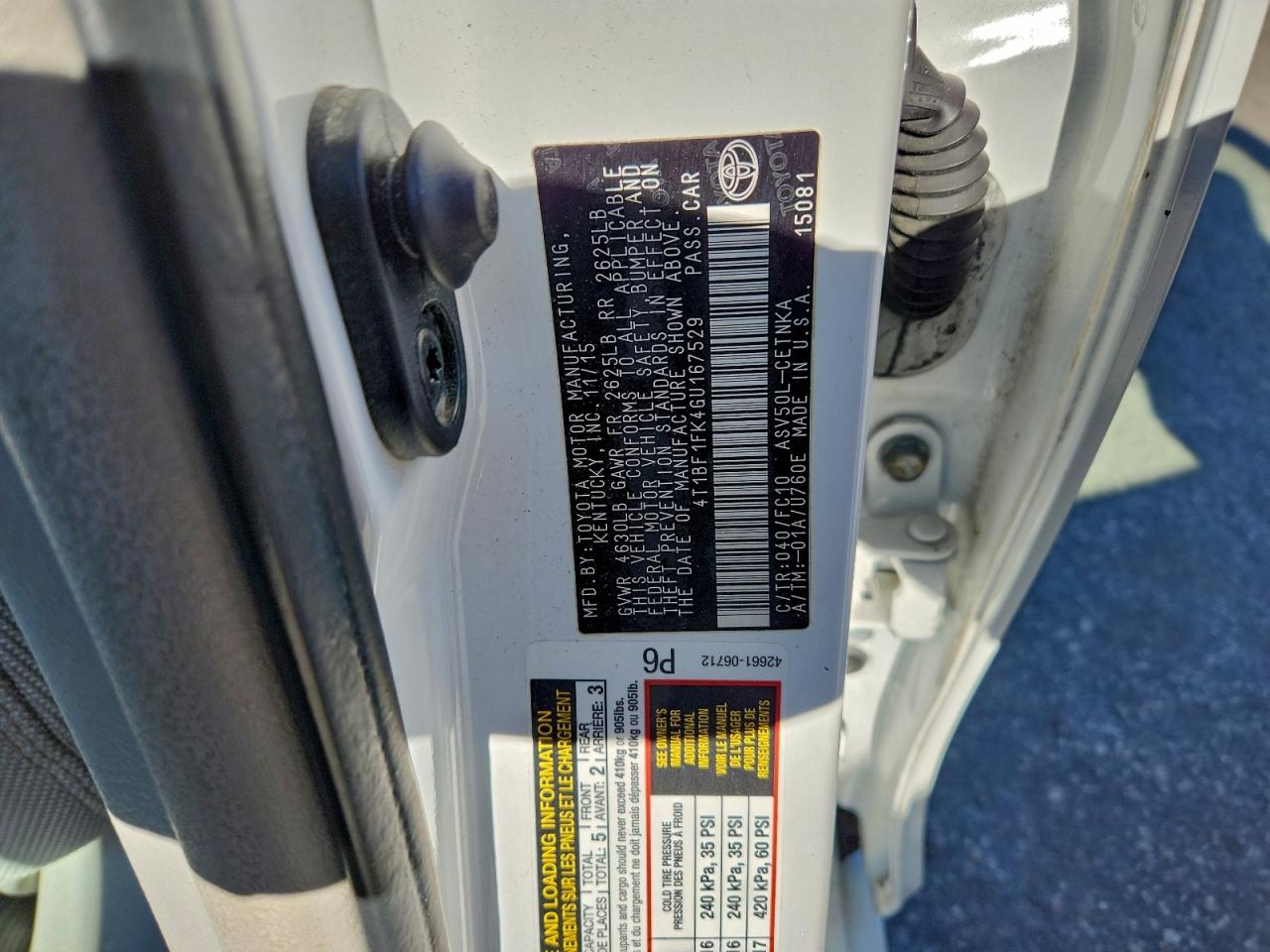2016 TOYOTA CAMRY LE photo 12