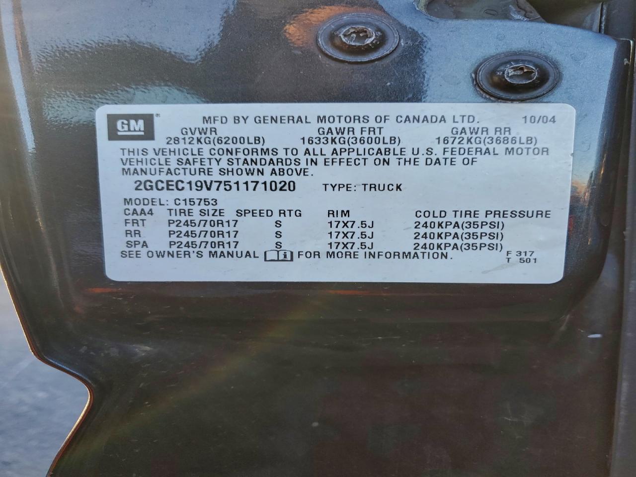 2005 CHEVROLET SILVERADO C1500 photo 13