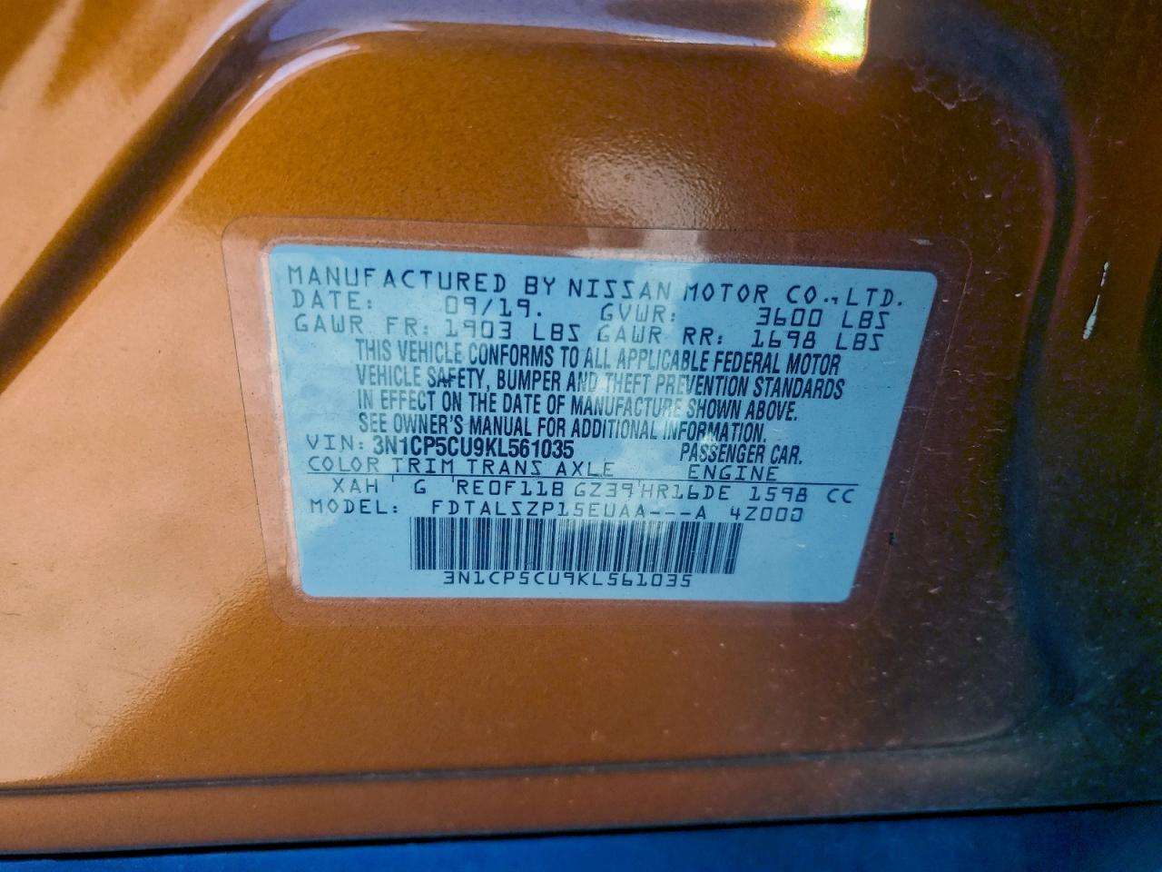 2019 NISSAN KICKS S photo 13