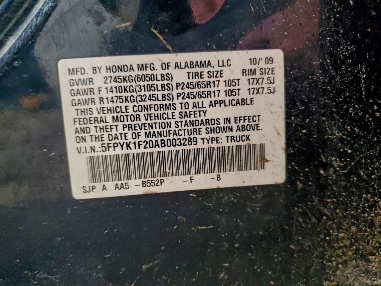 2010 HONDA RIDGELINE RT photo 34