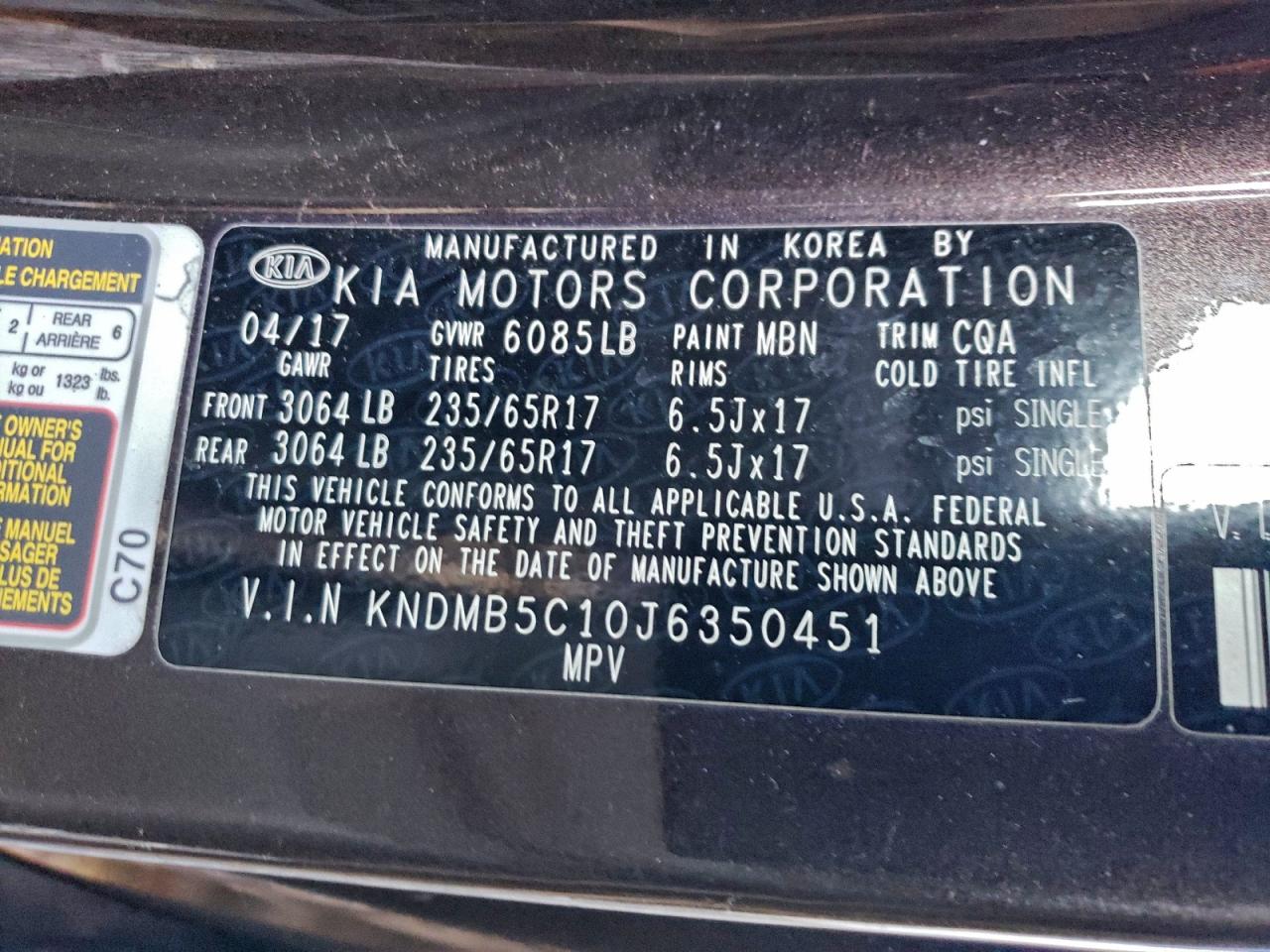 2018 KIA SEDONA LX photo 14