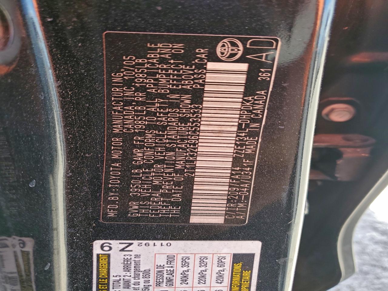 2006 TOYOTA COROLLA MATRIX BASE photo 12