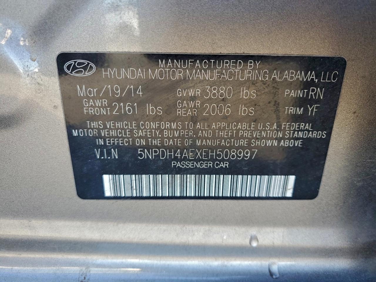 2014 HYUNDAI ELANTRA SE photo 12