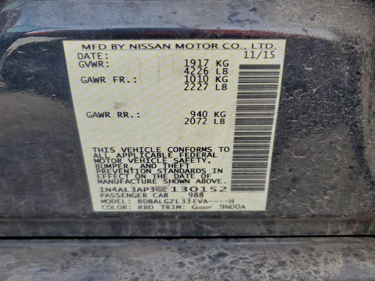 2016 NISSAN ALTIMA 2.5 photo 25