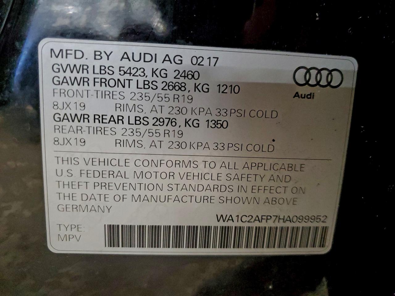 2017 AUDI Q5 PREMIUM photo 13