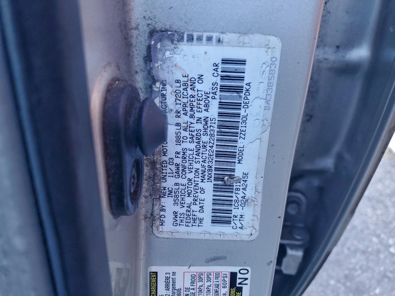 2004 TOYOTA COROLLA CE photo 12