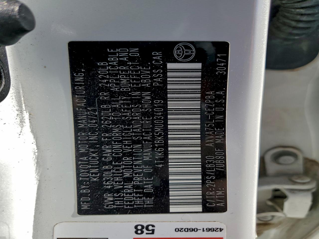 2021 TOYOTA CAMRY XSE photo 13
