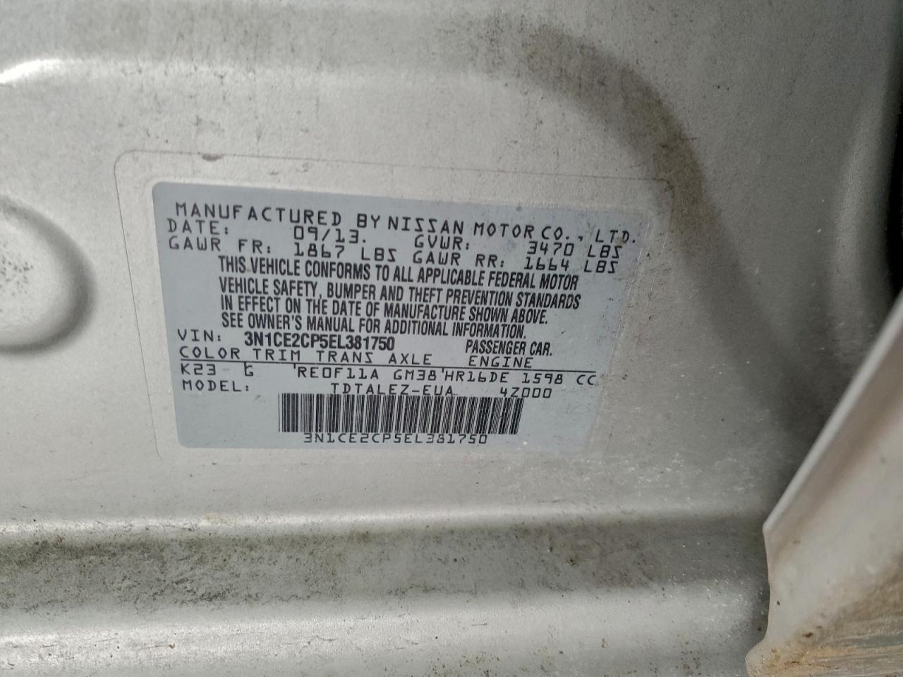 2014 NISSAN VERSA NOTE S photo 34