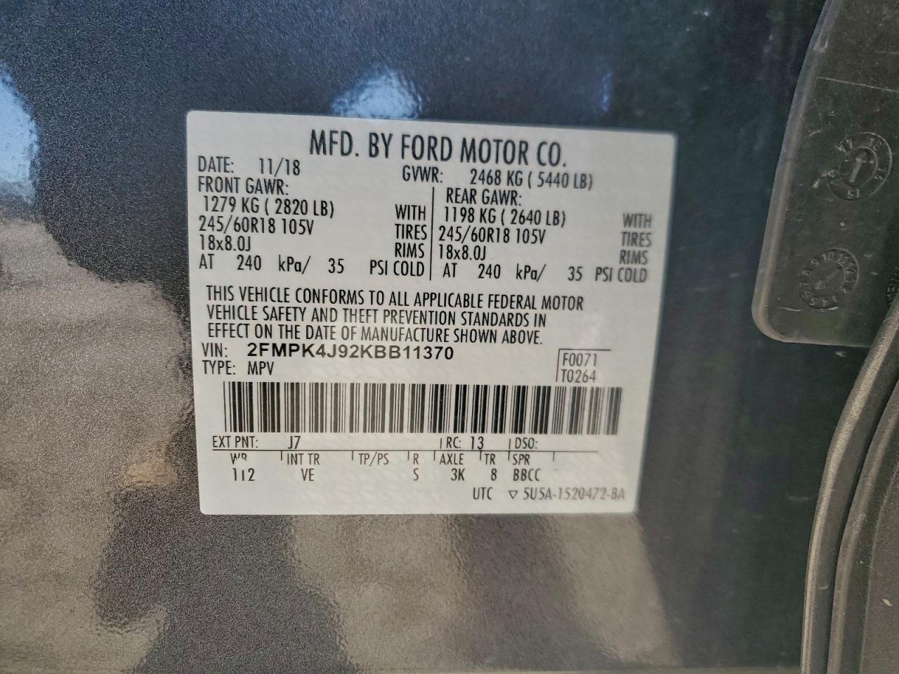 2019 FORD EDGE SEL photo 14