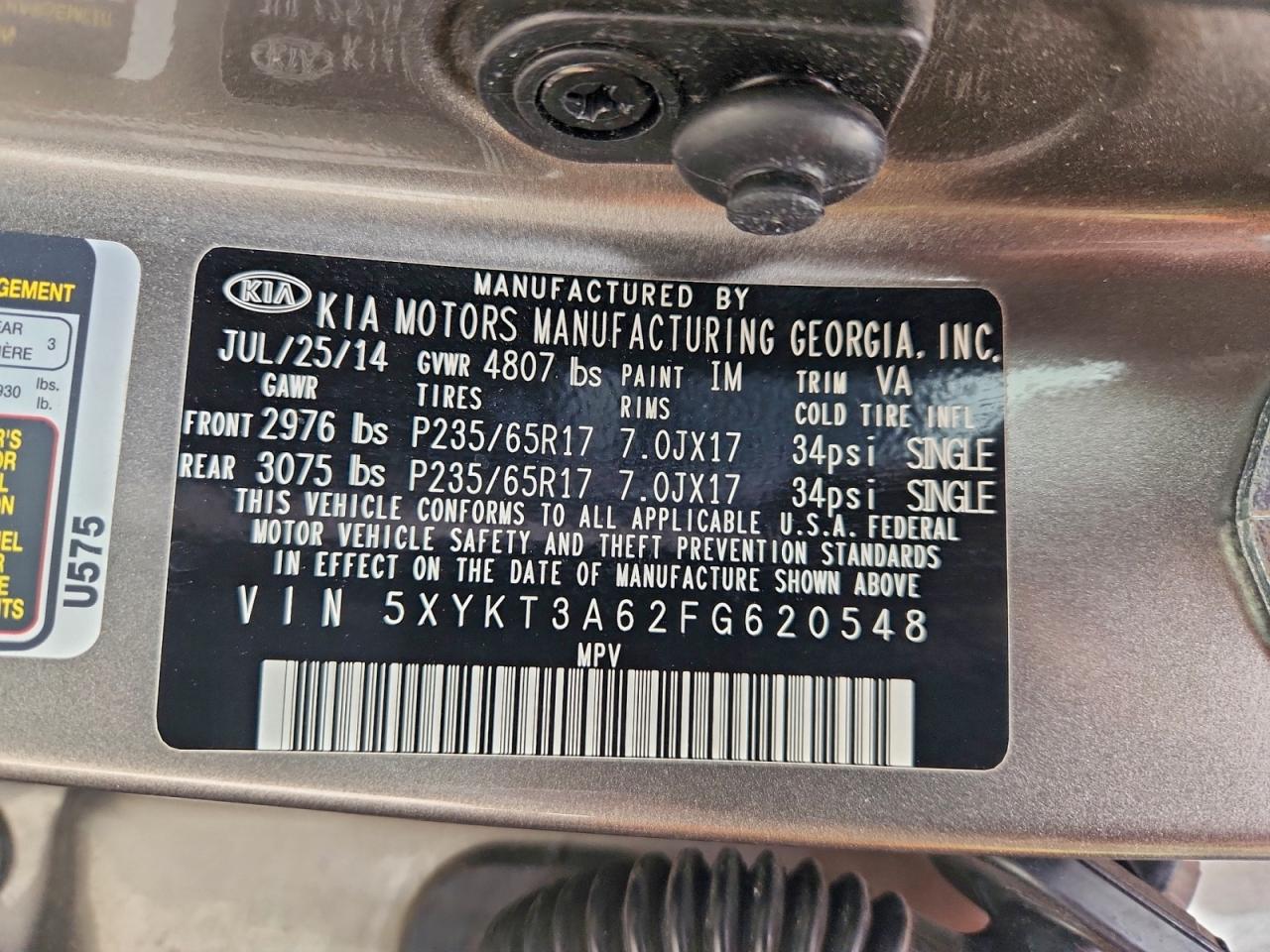 2015 KIA SORENTO LX photo 12