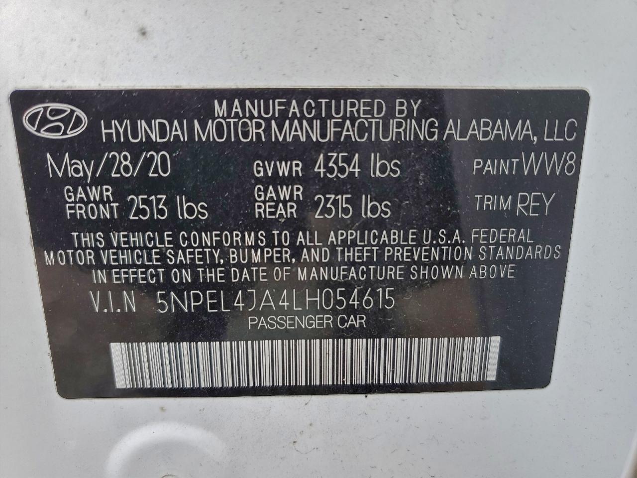 2020 HYUNDAI SONATA SEL photo 12