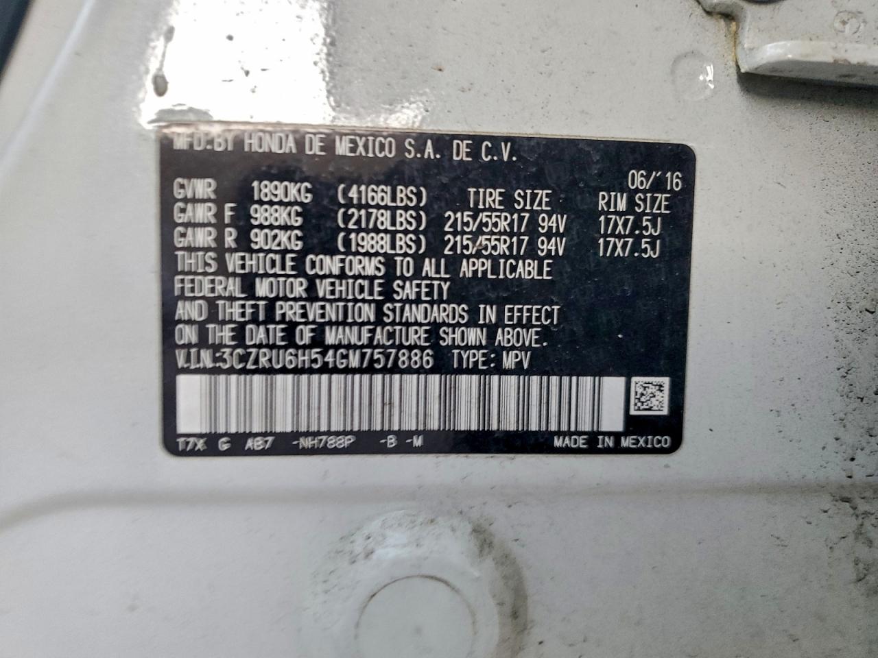 2016 HONDA HR-V EX photo 13