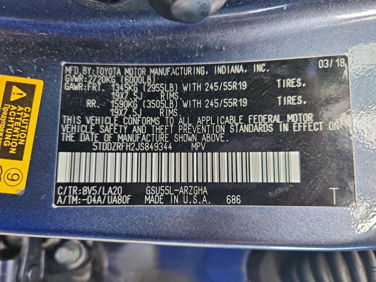 2018 TOYOTA HIGHLANDER LIMITED photo 13