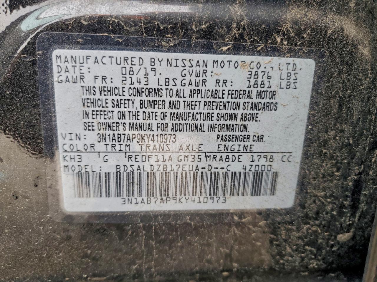 2019 NISSAN SENTRA S photo 23