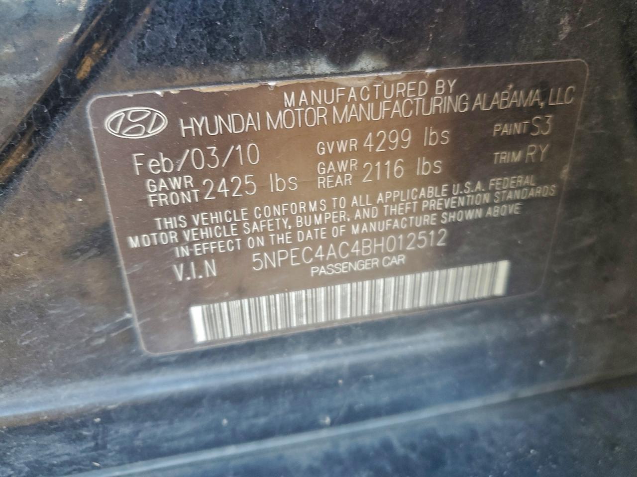 2011 HYUNDAI SONATA SE photo 23