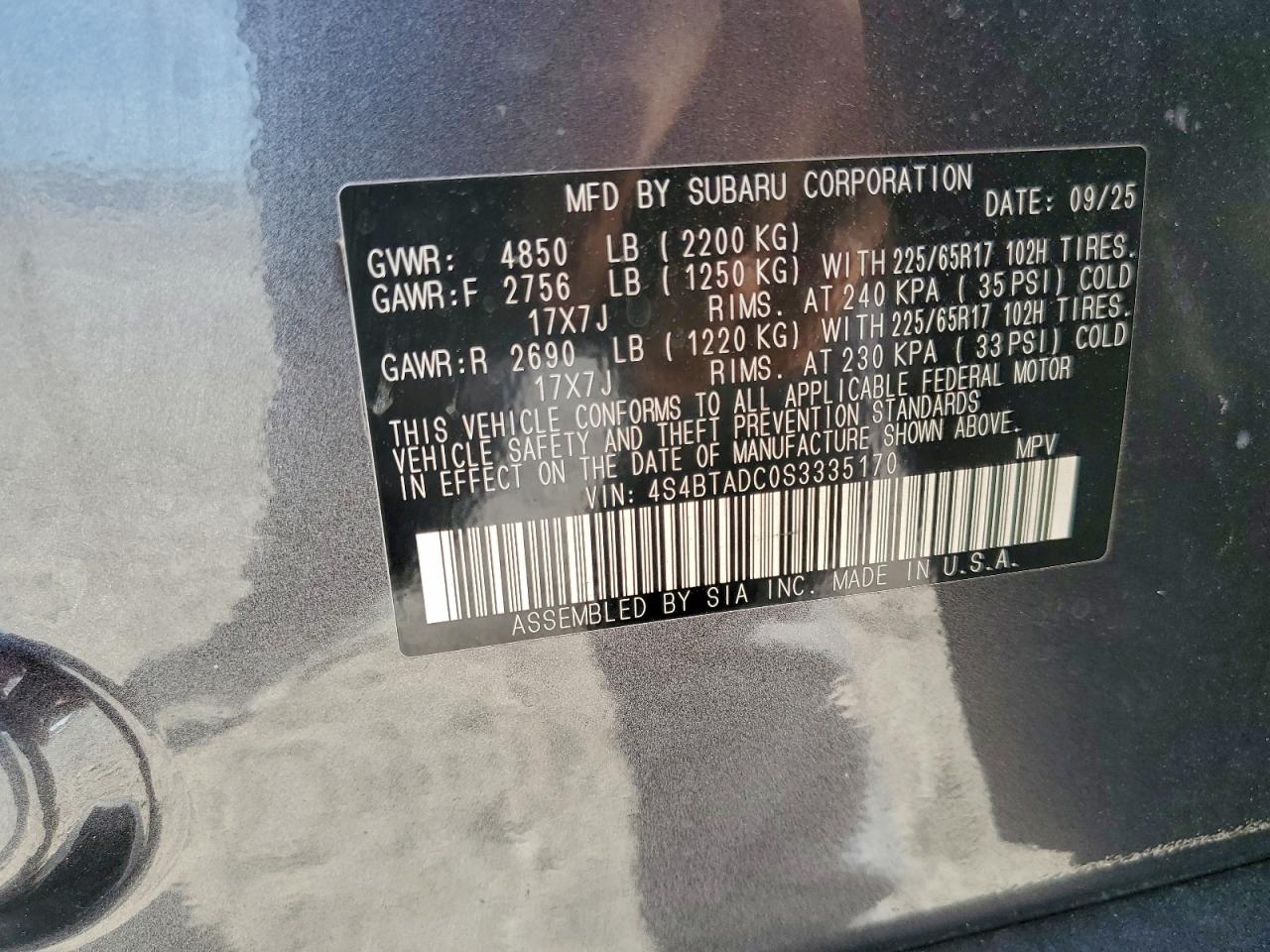 2025 SUBARU OUTBACK PREMIUM photo 25