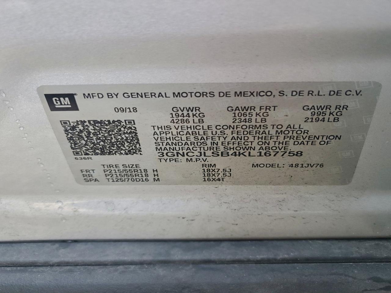 2019 CHEVROLET TRAX 1LT photo 13